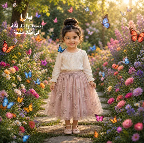يارا وصديقتها الفراشة